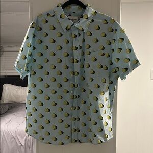 Goodfellow & Co Light Blue Shirt with Lemon Pattern